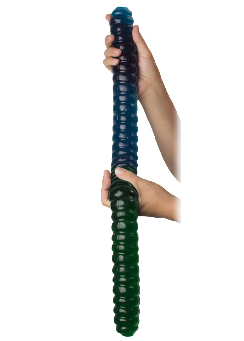 World's Largest Gummy Worm Blue Raspberry / Sour Apple Art Bag 26 Inches 2lb 1ct