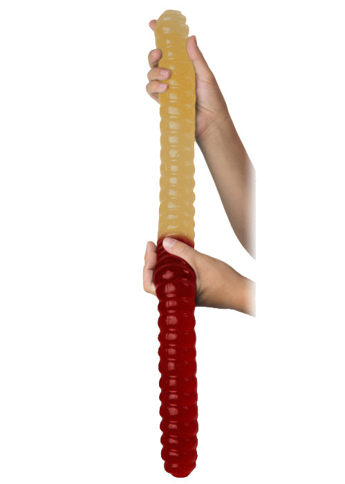 World's Largest Gummy Worm Pineapple / Cherry Art Bag 26 Inches 2lb 1ct