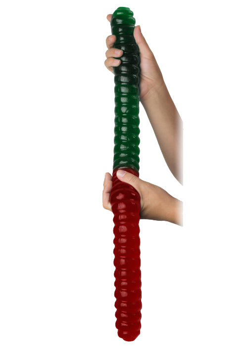 World's Largest Gummy Worm Cherry / Sour Apple Art Bag 26 Inches 2lb 1ct
