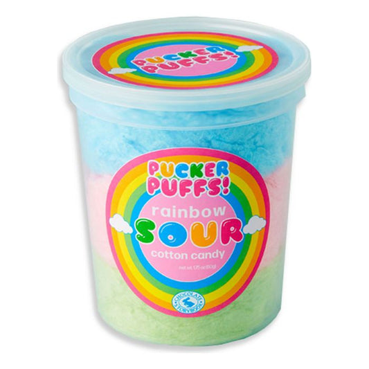 CSB Gourmet Cotton Candy - Pucker Puffs Sour Rainbow 1.75oz 12ct