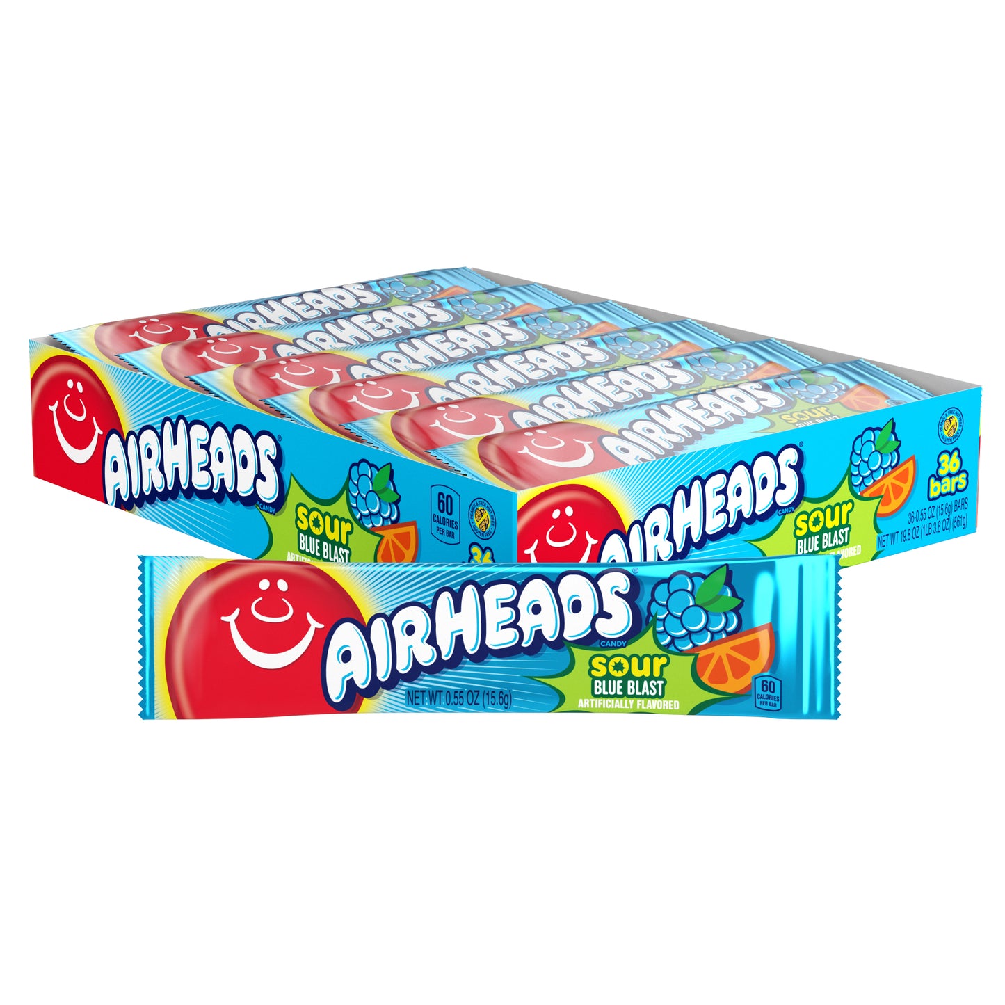 Airheads Singles Sour Blue Blast 0.55oz 36ct