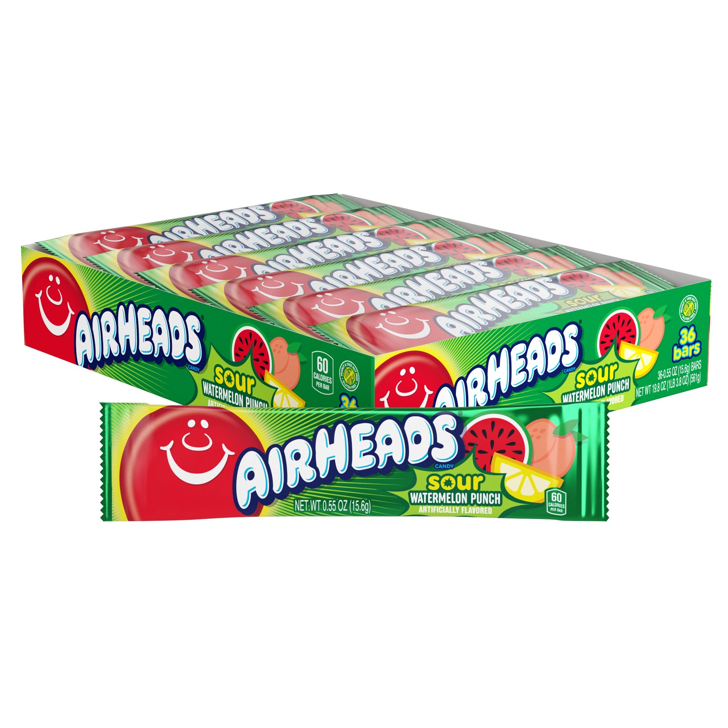 Airheads Singles Sour Watermelon Punch 0.55oz 36ct