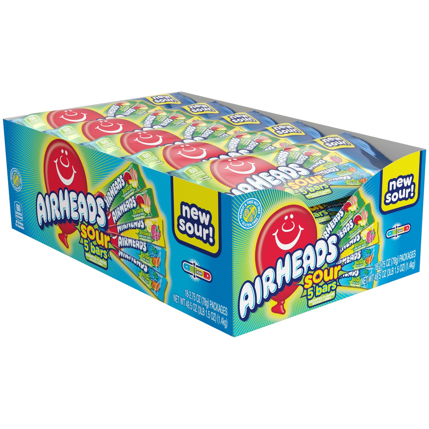 Airheads 5 Bar Sour 2.75oz 18ct