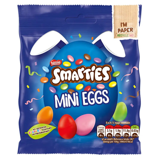 Smarties Milk Chocolate Easter Mini Eggs Sharing Bag 80g 13ct (UK)