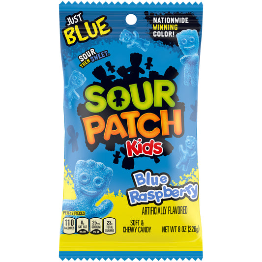 Sour Patch Kids Blue Raspberry Peg Bags 8oz 12ct