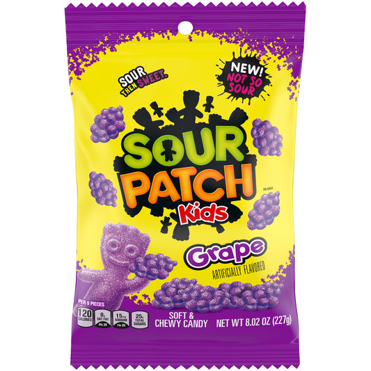 Sour Patch Kids Grape Peg Bags 8oz 12ct