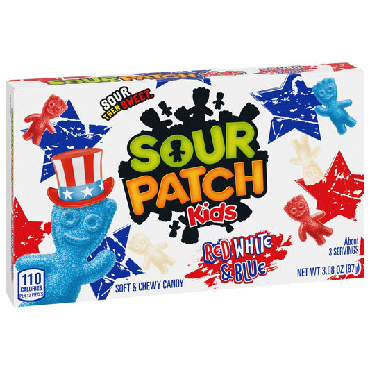 Sour Patch Kids Red White & Blue Theater Box 3.08 Oz 12ct