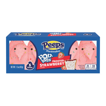 Peeps Chicks Frosted Strawberry PopTart 5pcs 1.5oz 24ct