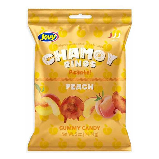 Jovy Chamoy Spicy Peach Rings Peg Bag 5oz 12ct