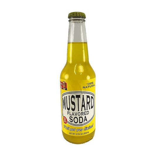 Lester Fixins Mustard Soda Glass Bottle 12oz 24ct (Pallet Shipping Only) (Shipping Extra, Click for Details)