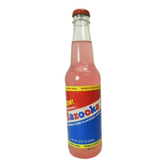 Bazooka Bubble Gum Soda Glass Bottle 12oz 24ct (Pallet Shipping Only) (Shipping Extra, Click for Details)