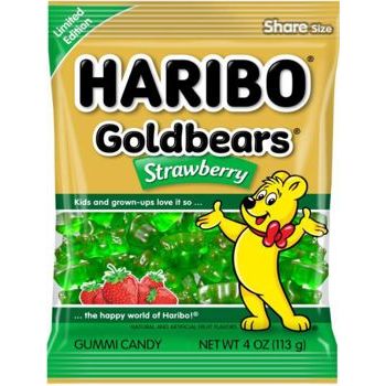 Haribo Peg Bag Gold Bears Strawberry 4oz 12ct