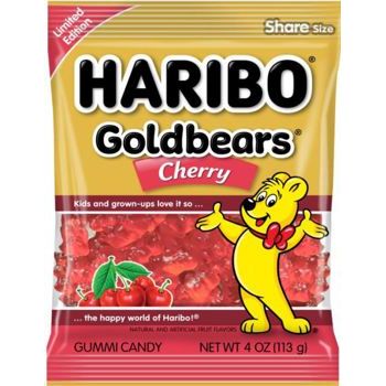 Haribo Peg Bag Gold Bears Cherry 4oz 12ct