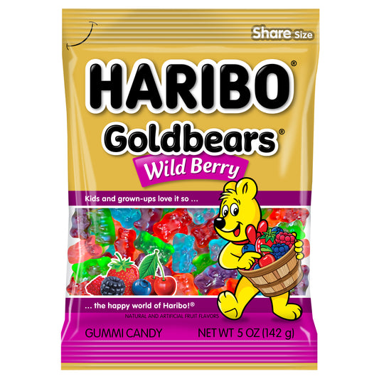 Haribo Gold Bears Wild Berry Peg Bag 5oz 12ct