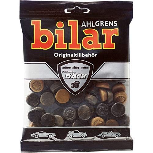 Ahlgrens Bilar Race Cars Wheels -Dack (däck) - Lakritz 110g 42ct (Sweden)