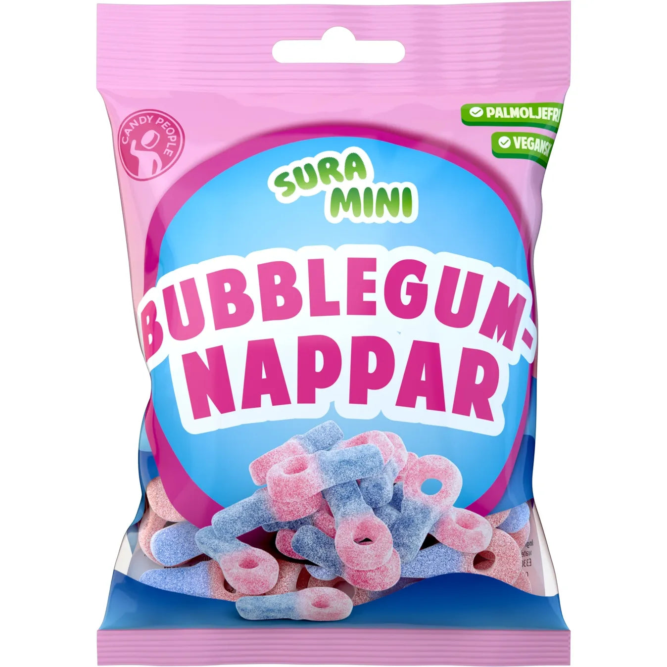 Candy People Sour Mini Bubblegum Pacifiers 70g 18ct (Sweden)