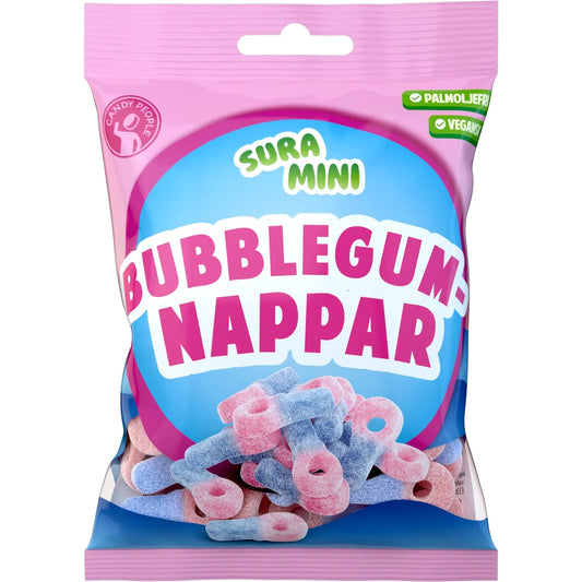 Candy People Sour Mini Bubblegum Pacifiers 70g 18ct (Sweden)