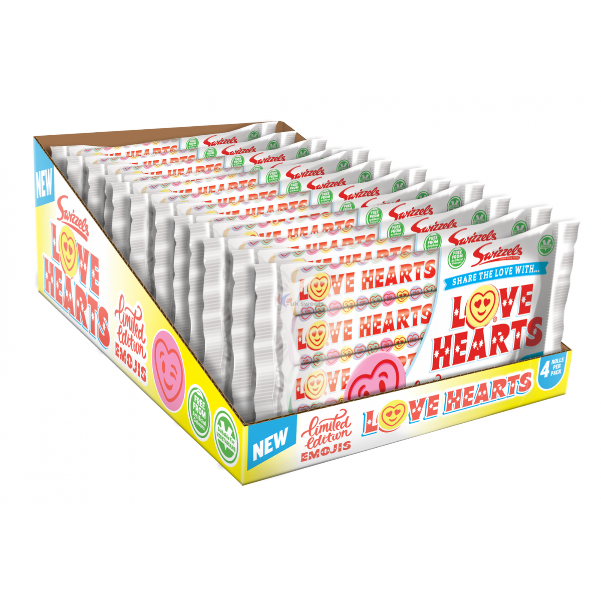 Swizzels Love Hearts 4-Pack 12ct (UK)