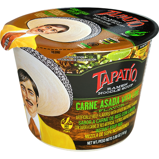 Tapatio Ramen Noodle Soup Bowl Carne Asada With Lime Flavor 3.8oz 6ct