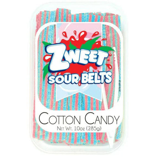 Zweet Sour Belts Cotton Candy Tray (Halal & Kosher Certified) 10oz - 285g 6ct