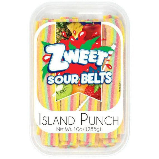 Zweet Sour Belts Island Punch Tray (Halal & Kosher Certified) 10oz - 285g 6ct