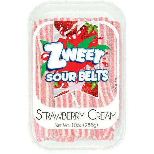 Zweet Sour Belts Strawberry Cream Tray (Halal & Kosher Certified) 10oz - 285g 6ct