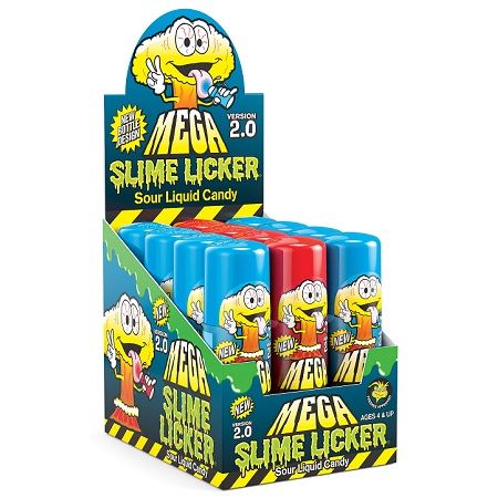 Toxic Waste Slime Licker Mega 2.0 Blue Razz & Strawberry 3oz 12ct