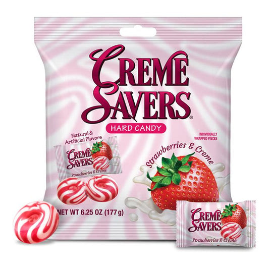 Creme Savers Strawberry Peg Bag 6.25oz 12ct