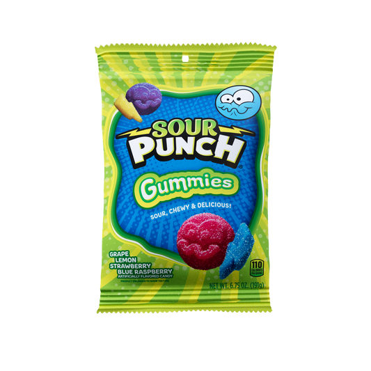 Sour Punch Gummies Peg Bag 6.75oz 8ct