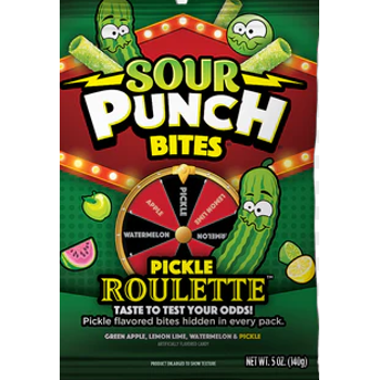 Sour Punch Bites Pickle Roulette Peg 5oz 12ct