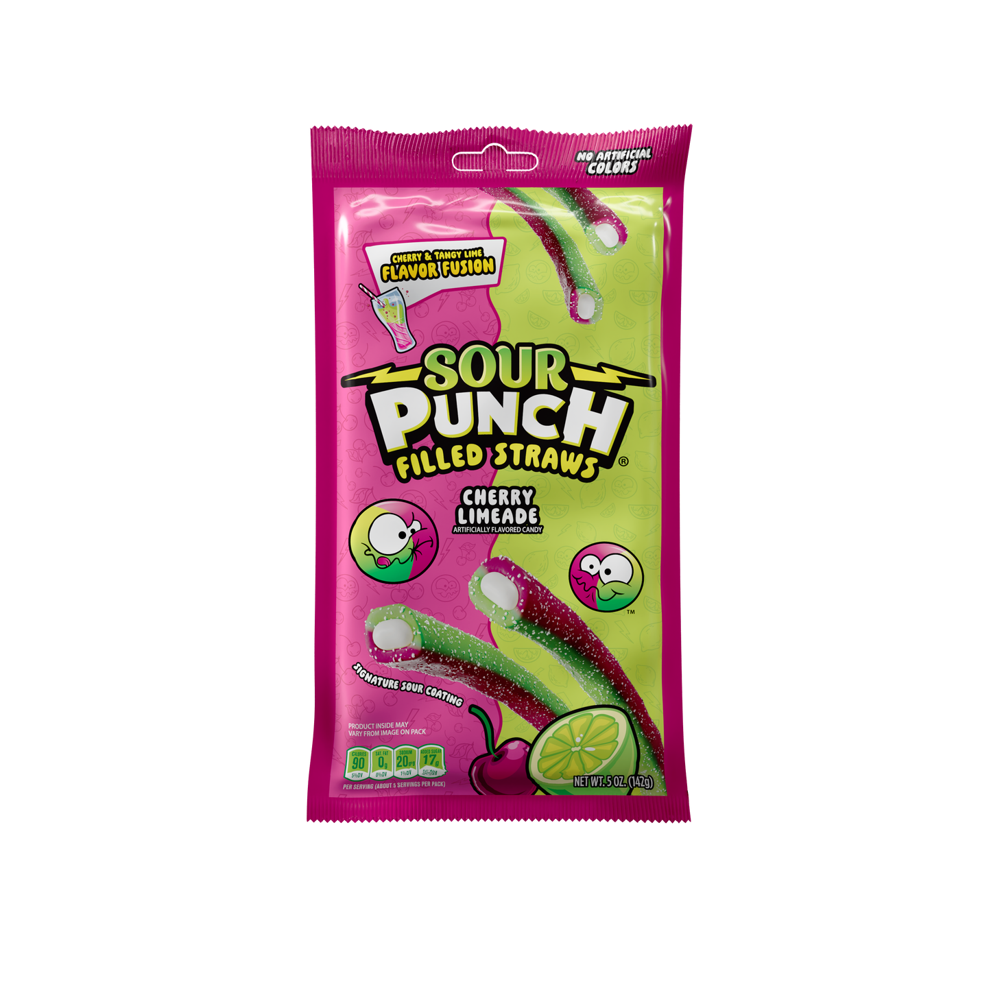 Sour Punch Filled Straws Cherry Lime 5oz 12ct