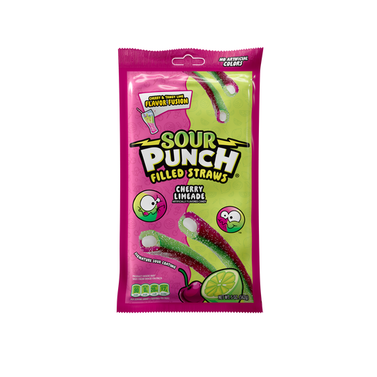Sour Punch Filled Straws Cherry Lime 5oz 12ct
