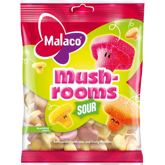 Malaco Sour Mushrooms 100g 28ct (Sweden)