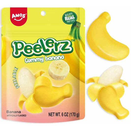 Amos Peelerz Gummy Banana 6oz 12ct