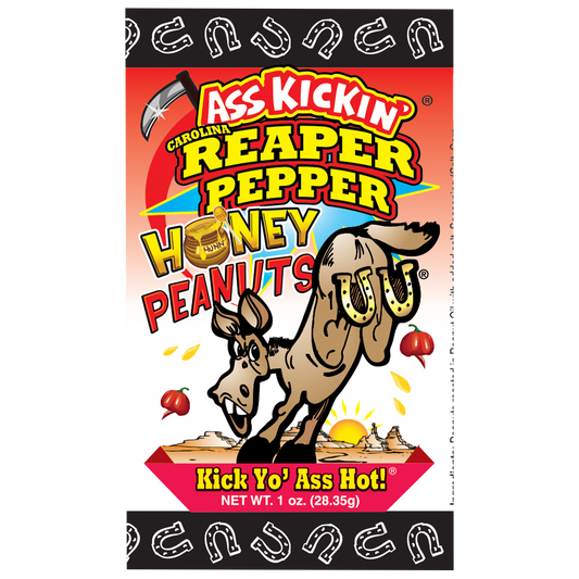 Ass Kickin’ Carolina Reaper Pepper Honey Peanuts 1 oz. Bag 24ct