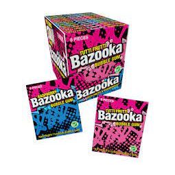 Bazooka Tutti Frutti & Raspberry Bubble Gum Wallet 33g 12ct (UK)