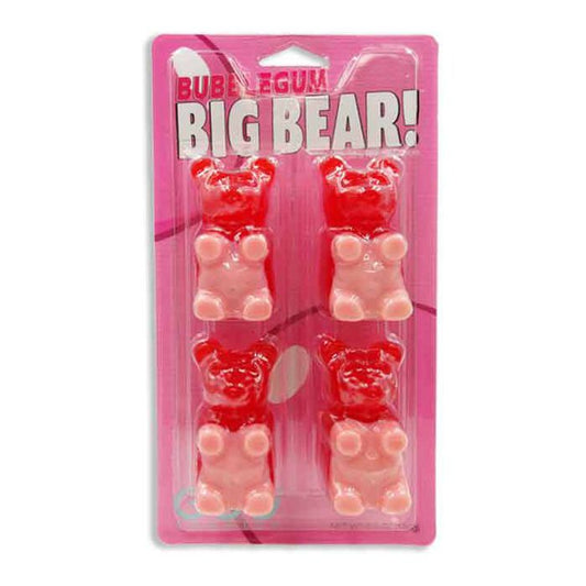 Giant Gummy Big Bear 4-Pack Bubble Gum Assorted 2 Tone Blister Pack 6.5oz 12ct