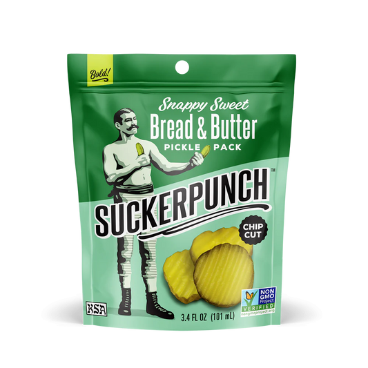 Suckerpunch Snappy Sweet Bread & Butter Pickle Pack 3.4oz 12ct