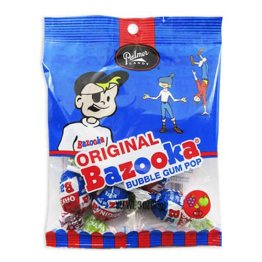 Bazooka Original Bubble Gum Lollipop Peg Bag 3oz 8ct