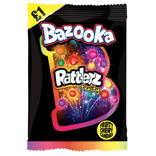 Bazooka Rattlerz Fruity Chewy Bag 100g 12ct (UK)