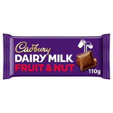 Cadbury Dairy Milk Fruit & Nut 110g 18ct (UK)