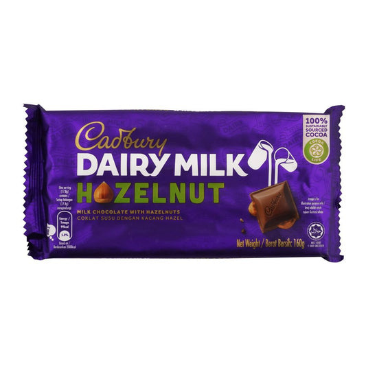 Cadbury Dairy Milk Hazelnut Chocolate Bar 165g 12ct Halal (Malaysia)