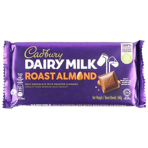 Cadbury Dairy Milk Roast Almond Chocolate Bar 165g 12ct Halal (Malaysia)