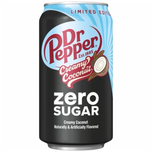 Dr Pepper Creamy Coconut Soda Zero Sugar 12oz 12ct (Shipping Extra, Click for Details)