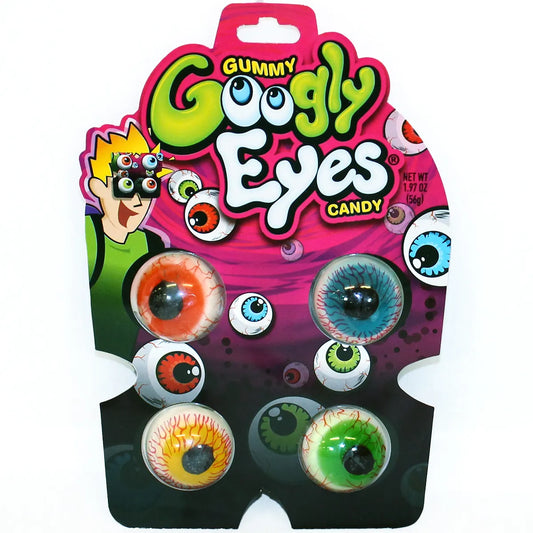 Gummy Googly Eyes Candy Eyeballs Clip Strip 1.97oz 12ct