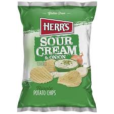 Herrs Chips Sour Cream & Onion 2.50oz 12ct
