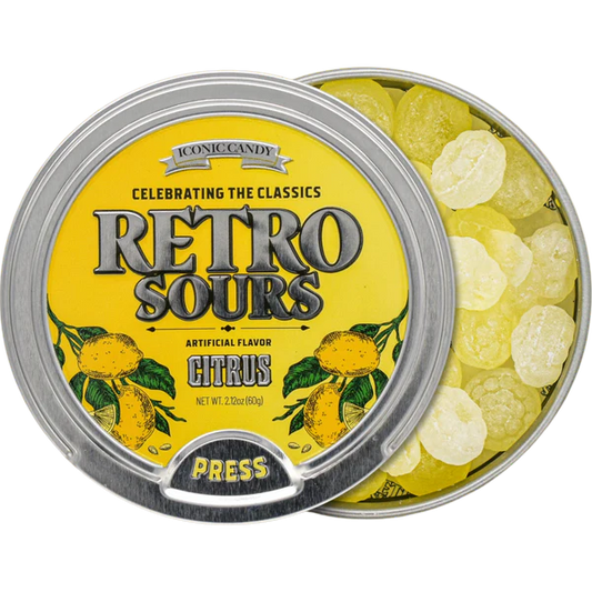 Iconic Retro Sours Citrus 60g Tin 8ct