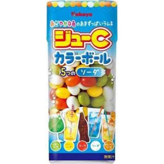 Kabaya Ju-C Color Ball Ramune Candy 35g 10ct (Japan)