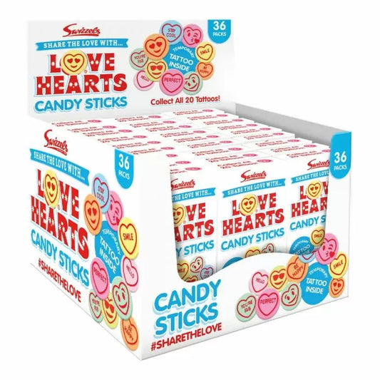 Swizzels Love Hearts Candy Sticks 18g 36ct (UK)