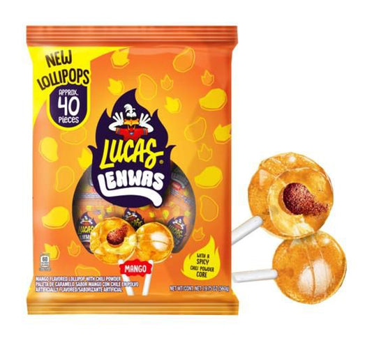 Lucas Paletas Lenwas Mango Lollipop 40pcs 1ct (Mexico)